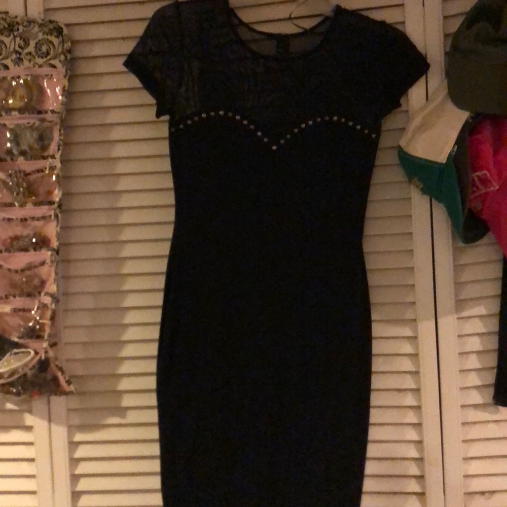 H&M black studded dress (fitted to body)